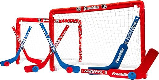 Franklin Sports Kids Mini Hockey Goal Set – 2 Goals, 4 Sticks