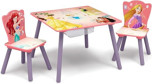 Delta Children Kids Table And Chair Set With Storage, Disney Princess