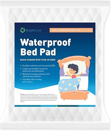 BrightCare Kids Waterproof Bed Pad – Washable
