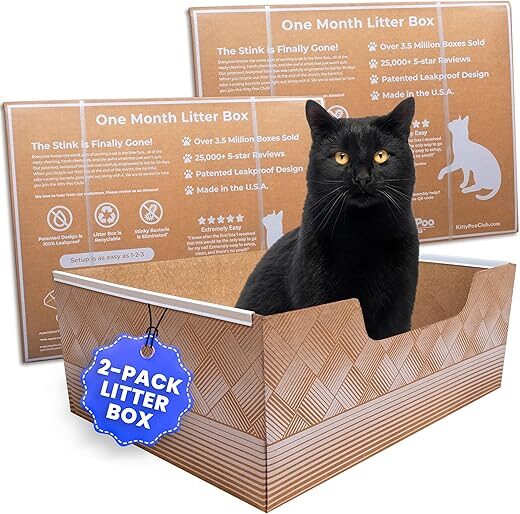 Kitty Poo Club Leakproof Disposable Cat Litter Box 2-Pack