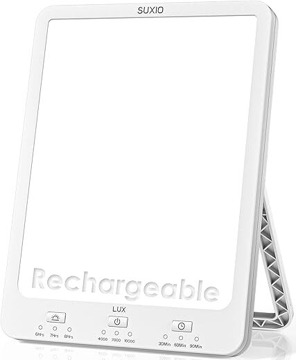 SUXIO Rechargeable Light Therapy Lamp 10000 Lux