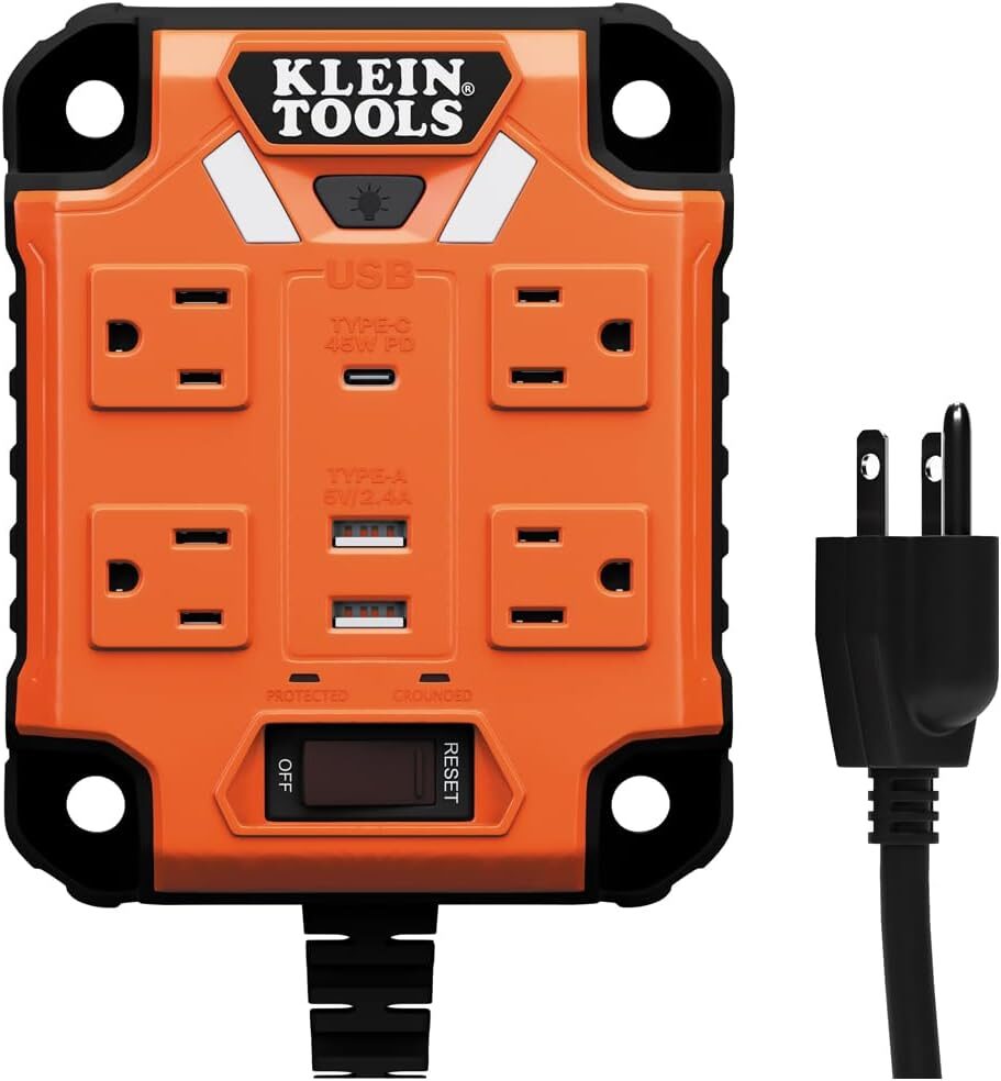Klein Tools Magnetic Power Strip with Surge Protector