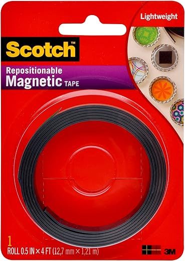 Scotch Magnetic Tape, Self-Adhesive, 1/2″ x 48″ (MT004.5S)