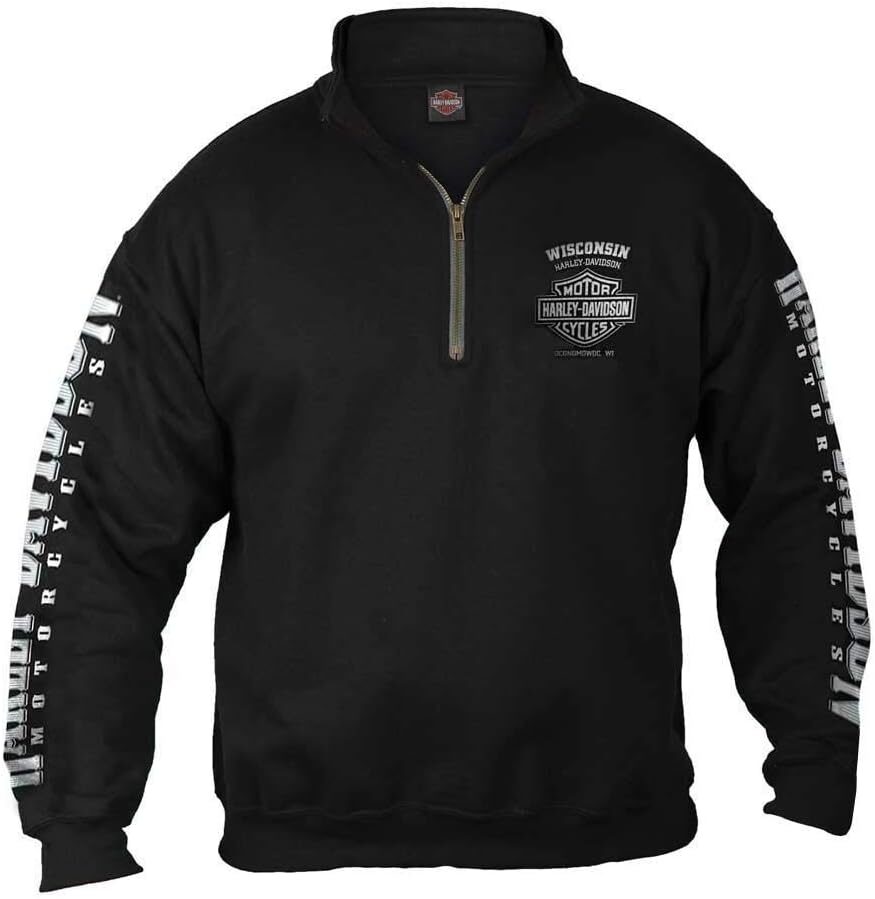 Harley-Davidson Men’s Lightning Crest 1/4 Zip Pullover