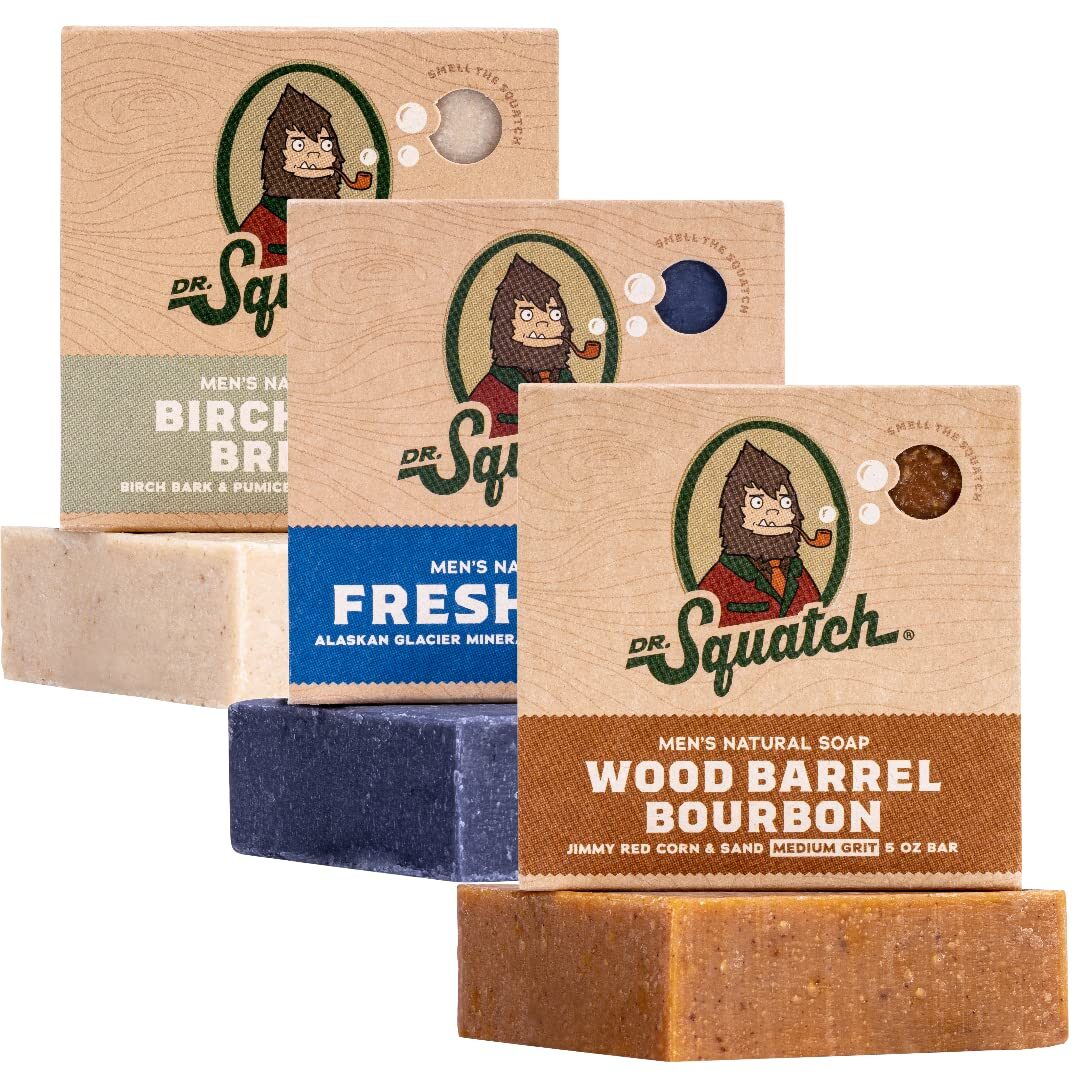 Dr. Squatch Men’s Natural Bar Soap – Wood Barrel Bourbon