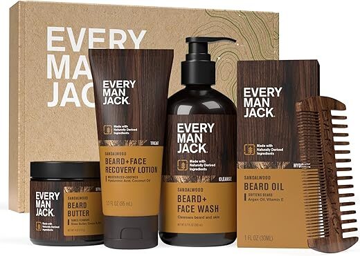 Every Man Jack Mens Sandalwood Beard Set – Five Essentials