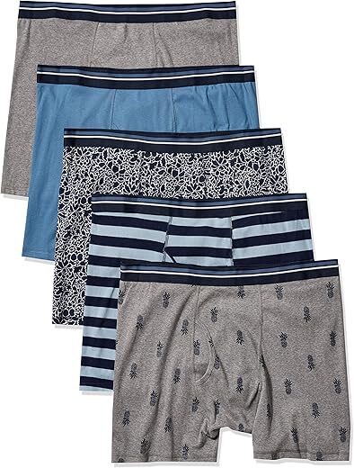 Amazon Essentials Comfortable Cotton Tag-Free Boxer Briefs