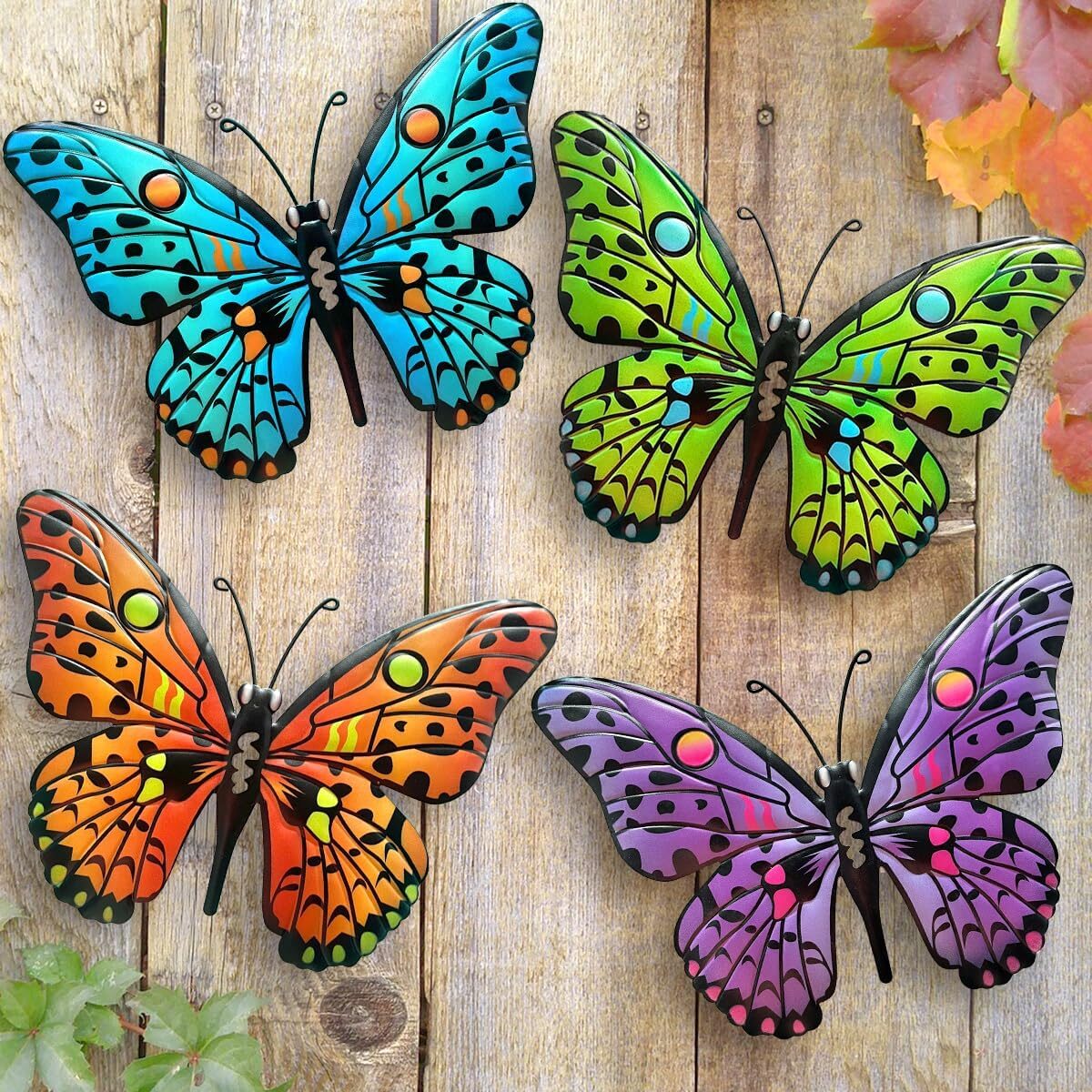 Daogtc Metal Butterfly Wall Decor, 4 Pack