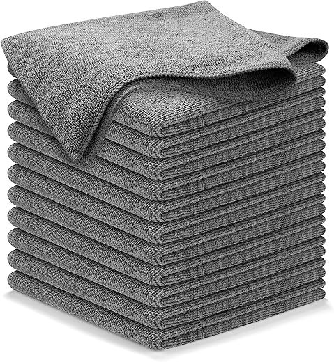 USANOOKS Microfiber Cleaning Cloth Grey – 12 Pcs