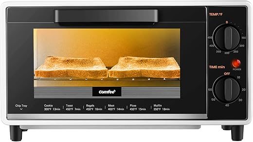 COMFEE’ Mini 2-Slice Toaster Oven, 1000W (CO-B08AA(BK))