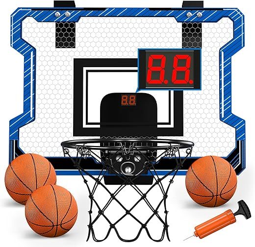HYES Mini Basketball Hoop With Scoreboard, 3 Balls