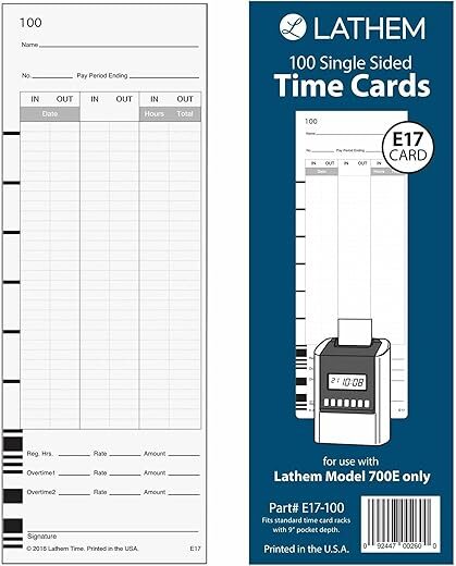 Lathem Model 700E Clock Time Cards