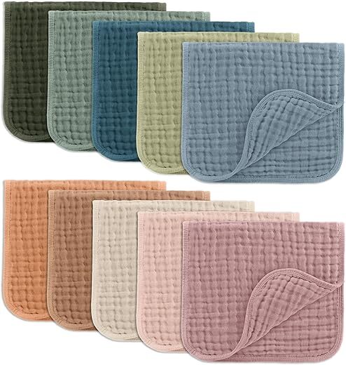 Comfy Cubs Muslin Burp Cloths 100% Cotton Baby Essentials