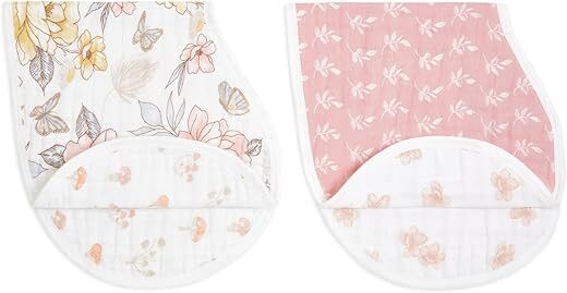 aden + anais Organic Cotton Muslin Burpy Bib, 2-Pack