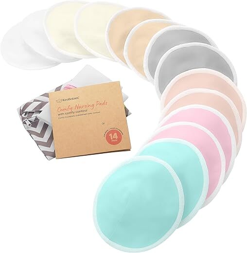 KeaBabies Organic Nursing Pads – 14 Washable Viscose
