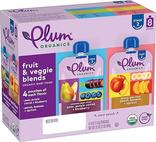 Plum Organics Organic Stage 2 Baby Food Variety Pack