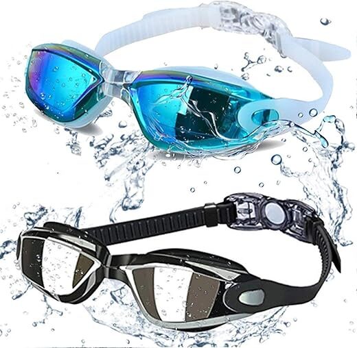 ALLPAIPAI Pack of 2 Anti-Fog UV Swim Goggles