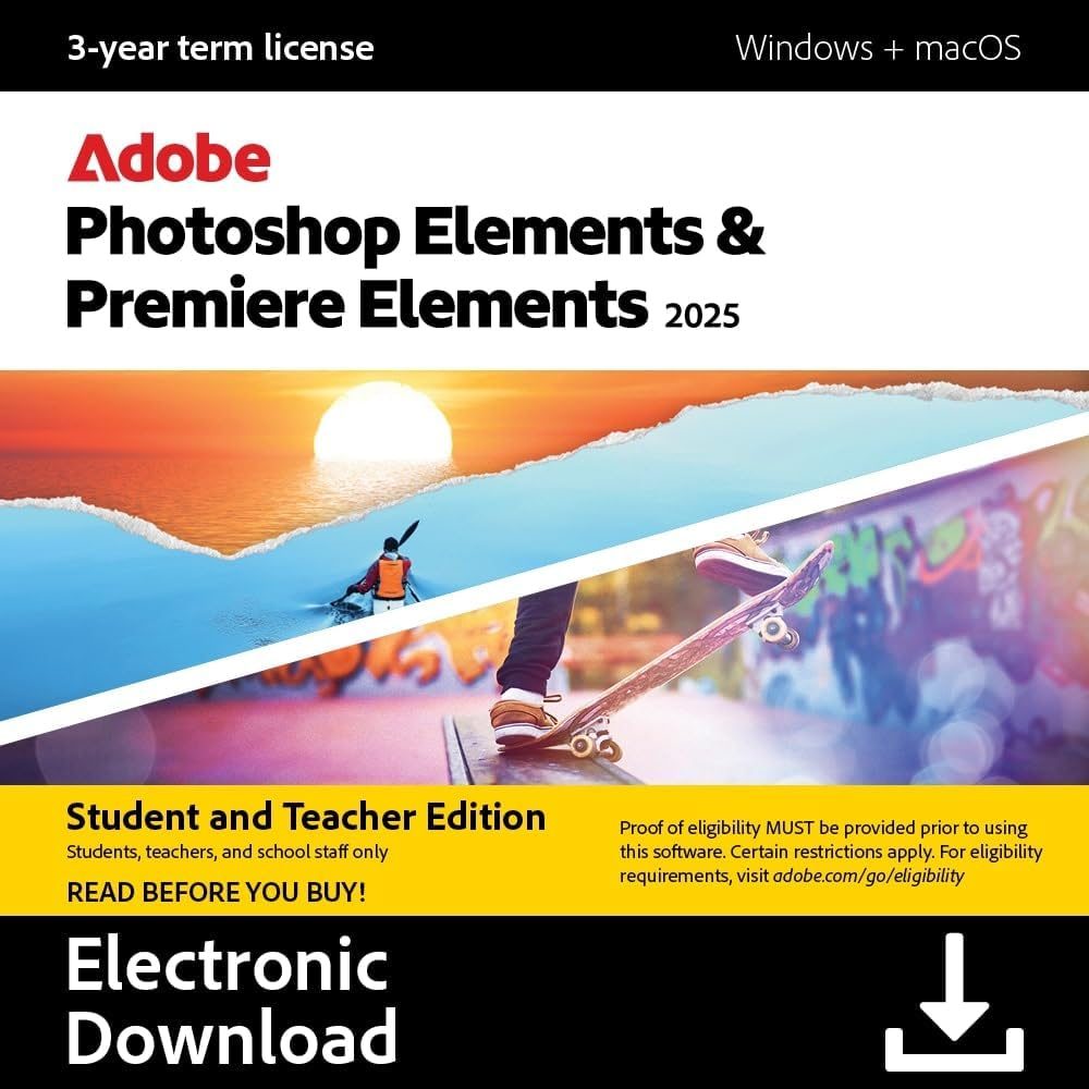 Adobe Photoshop & Premiere Elements 2025 Student Edition