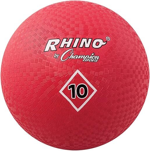 Champion Sports Playground Ball, Red, 10 Inch
