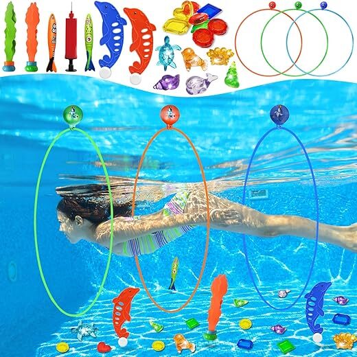 Jasonwell Pool Rings Diving Toys – 26PCS