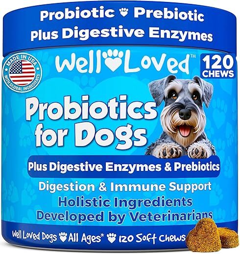Well Loved Probiotics For Dogs, Digestive Enzymes, USA, XY123