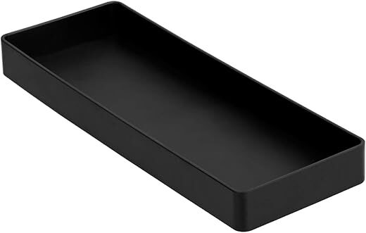Amazon Basics Rectangular Plastic Desk Organizer, Black
