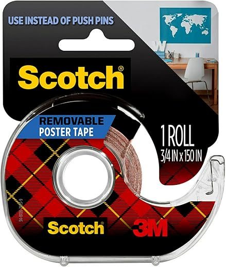 Scotch Removable Poster Tape, 3/4″ x 150