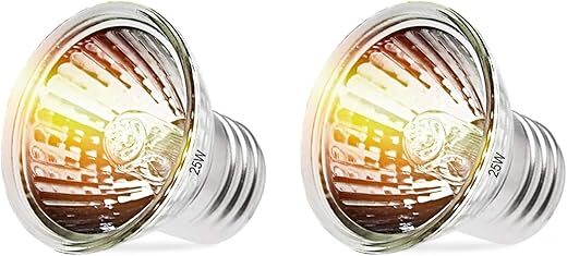 NBIIUYIGE Reptile Heat Lamp Bulbs – UVA/UVB 25W