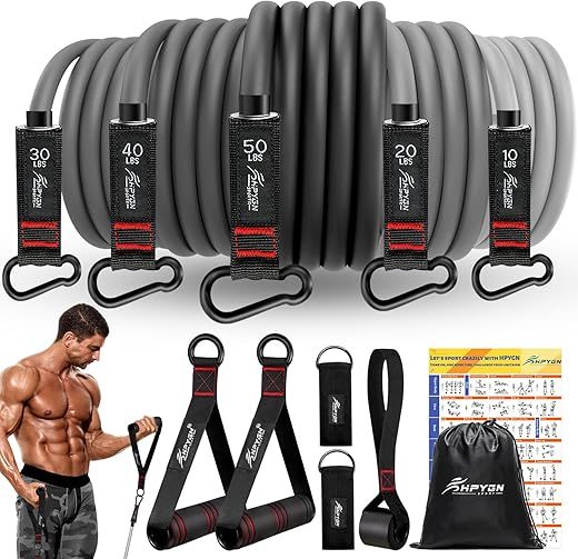 HPYGN Resistance Bands with Handles and Accessories