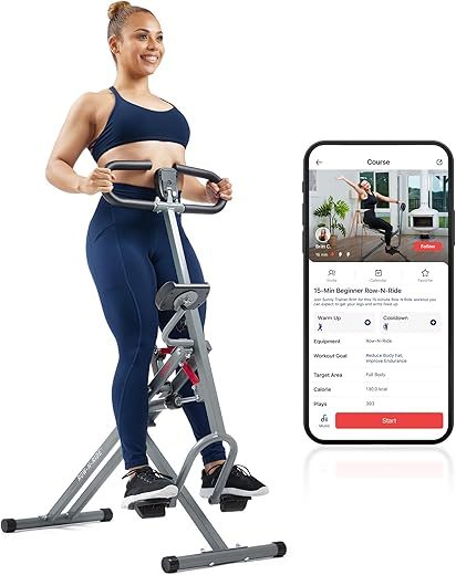 Sunny Health & Fitness Row-N-Ride PRO Full Body Squat Machine
