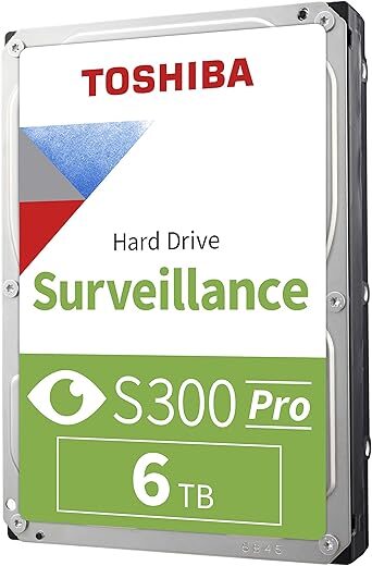 TOSHIBA S300 PRO 6TB Surveillance Hard Drive HDWTA60UZSVAR