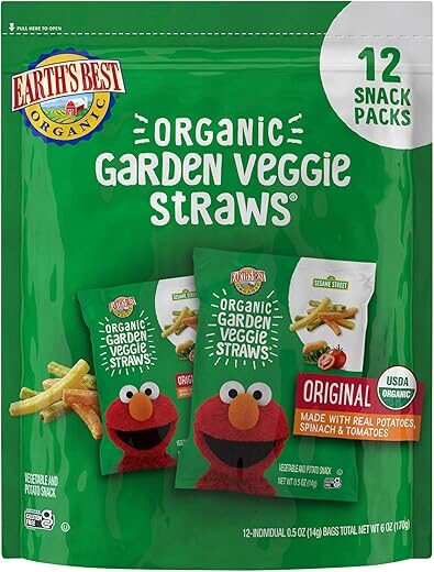 Earth’s Best Sesame Street Organic Veggie Straws, Original, 12 Count