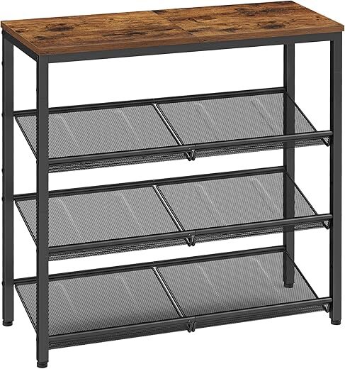 VASAGLE Shoe Rack, 4 Tier Storage Shelves
