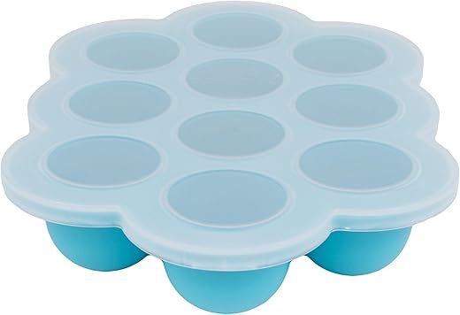 WeeSprout Silicone Freezer Tray With Lid, Bright Blue