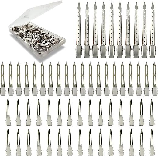 HiJeaton Silver Metal Duck Billed Hair Clips