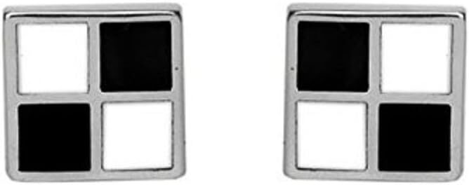 Cufflinks House Silver Pearl Onyx Cufflinks