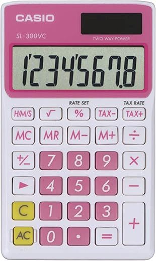 Casio SL-300VC Standard Function Calculator, Pink