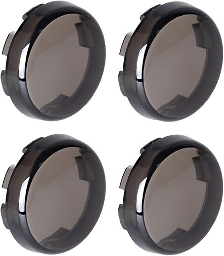 NTHREEAUTO Smoke Bullet Turn Signal Light Lens Cover Compatible With Harley, Qty 4