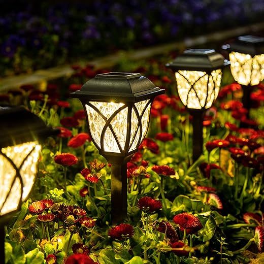 GIGALUMI Solar Waterproof LED Garden Lights, 6 Pack