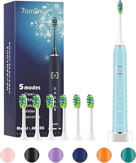 7AM2M Sonic Electric Toothbrush With 6 Heads