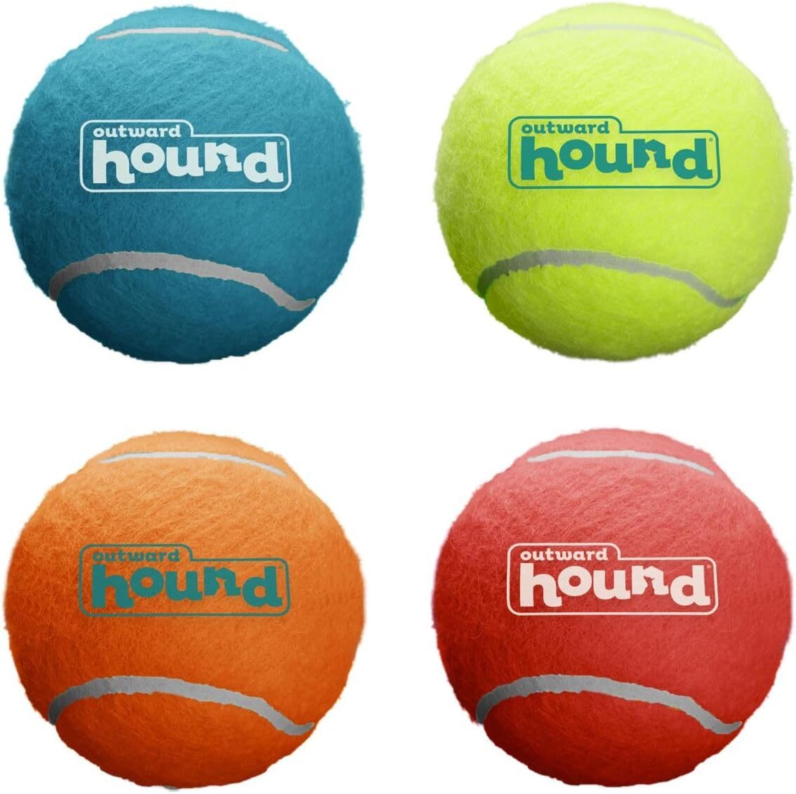 Outward Hound Squeaker Ballz Fetch Dog Toy, Medium – 4 Pack