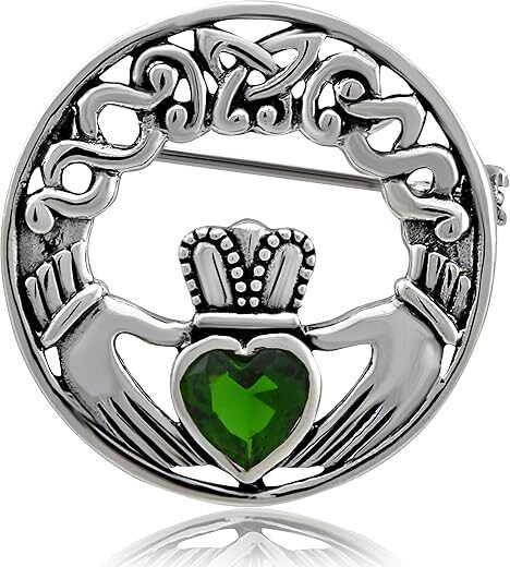 W | S WITHLOVE Charm Claddagh Celtic Iris Friendship Brooch Pin