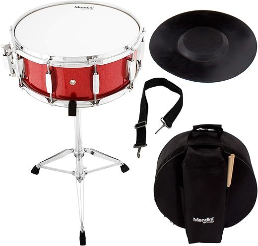 Mendini by Cecilio Student Snare Drum Set, MSN-1455P-BR