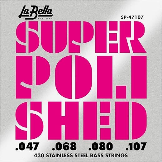 La Bella Super Polished Stainless Steel Bass Strings SP-47107