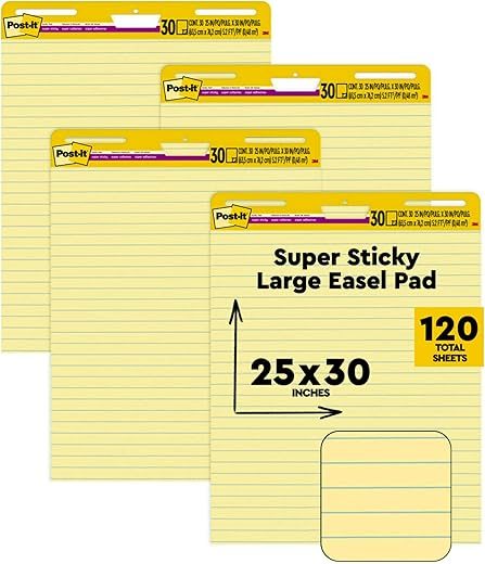 Post-it Super Sticky Easel Pad, Yellow, 561 VAD 4PK