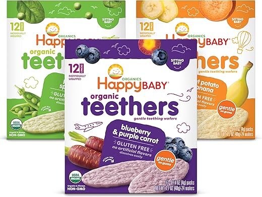 Happy Baby Teether 3 Flavor Variety Pack, 12 Count