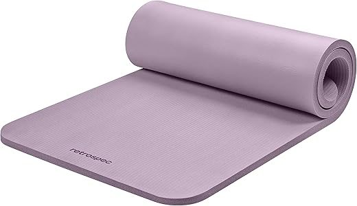 Retrospec Thick Non-Slip Yoga Mat with Strap