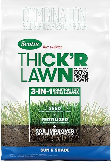 Scotts THICK’R LAWN Seed, Fertilizer, Soil Improver, 12 lbs