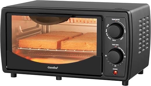 COMFEE’ Toaster Oven Countertop, Small 4 Slice, CTO-E101A(BK)