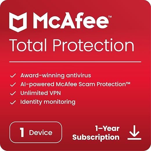 McAfee Total Protection 2024 | 1 Device Download